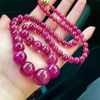 Necklace Colorful Beads Elastic Bracelet Watermelon Tourmaline Bracelet Natural Stone Tourmaline Jade Irregular Bead Bracelet For Gift