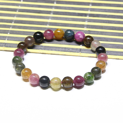 Chinese Jewelry Natural Stone Tourmaline Convallaria Flower Pendant Bracelet Women Unisex Simple Number Pattern Wedding Jewelry