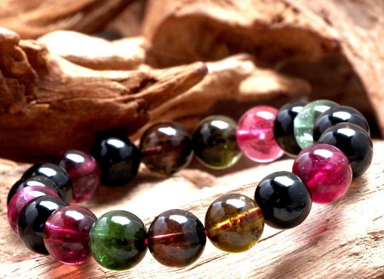 Chinese Jewelry Natural Stone Tourmaline Convallaria Flower Pendant Bracelet Women Unisex Simple Number Pattern Wedding Jewelry