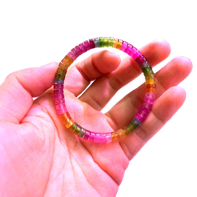 Chinese Jewelry Natural Stone Tourmaline Convallaria Flower Pendant Bracelet Women Unisex Simple Number Pattern Wedding Jewelry