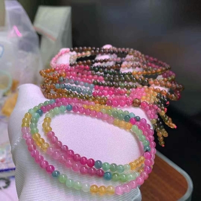 Multi Colored Tourmaline Jade Abacus Rondelle Beaded Bracelet Necklace Women Accessories Jewelry Sets Crystal Beads Bracelets Stone Jewelry For Women