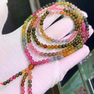 Multi Colored Tourmaline Jade Abacus Rondelle Beaded Bracelet Necklace Women Accessories Jewelry Sets Crystal Beads Bracelets Stone Jewelry For Women