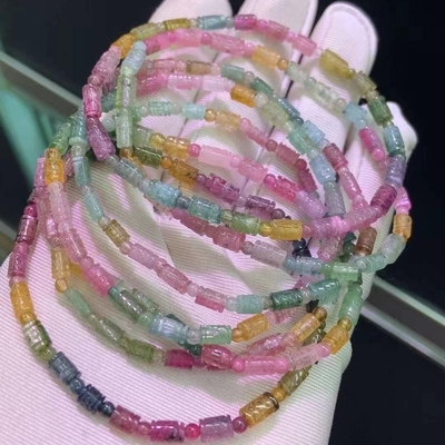 Multi Colored Tourmaline Jade Abacus Rondelle Beaded Bracelet Necklace Women Accessories Jewelry Sets Crystal Beads Bracelets Stone Jewelry For Women