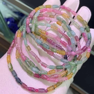 Multi Colored Tourmaline Jade Abacus Rondelle Beaded Bracelet Necklace Women Accessories Jewelry Sets Crystal Beads Bracelets Stone Jewelry For Women