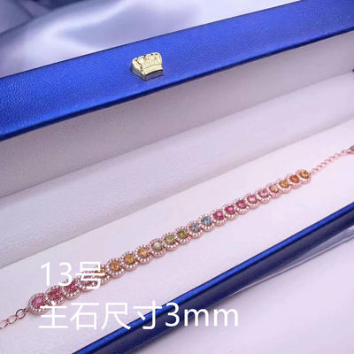 Pink Tourmaline Watermelon Tourmaline Bracelet Green Tourmaline Couple Bracelet Silver Adjustable Tourmaline Bracelet 925 Sterling Silver Handmade Bracelet Female Elastic Rope Chinese Style Bead