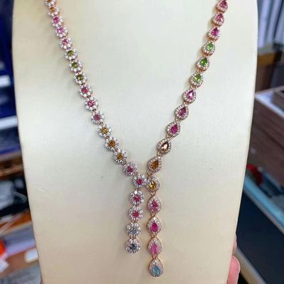 Genuine Top Quality Rainbow Candy Tourmaline Bracelet Natural Healing Crystal Tourmaline Beaded Bracelets For Women