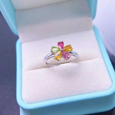 Ring, Necklace, Bracelet, New Leaf Bracelet 18K Gold Women's Candy Tourmaline Bracelet Colorful Gemstone Colorful Treasure Bracelet