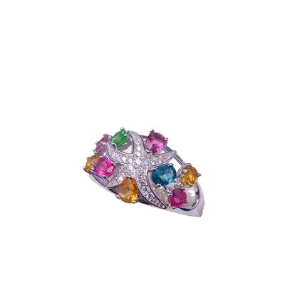 Ring, Necklace, Bracelet, New Leaf Bracelet 18K Gold Women's Candy Tourmaline Bracelet Colorful Gemstone Colorful Treasure Bracelet