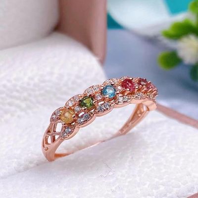 Ring, Necklace, Bracelet, New Leaf Bracelet 18K Gold Women's Candy Tourmaline Bracelet Colorful Gemstone Colorful Treasure Bracelet