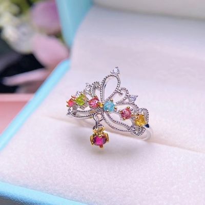 Ring, Necklace, Bracelet, New Leaf Bracelet 18K Gold Women's Candy Tourmaline Bracelet Colorful Gemstone Colorful Treasure Bracelet