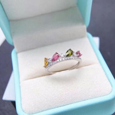 Ring, Necklace, Bracelet, New Leaf Bracelet 18K Gold Women's Candy Tourmaline Bracelet Colorful Gemstone Colorful Treasure Bracelet