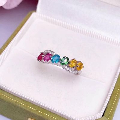 Ring, Necklace, Bracelet, New Leaf Bracelet 18K Gold Women's Candy Tourmaline Bracelet Colorful Gemstone Colorful Treasure Bracelet