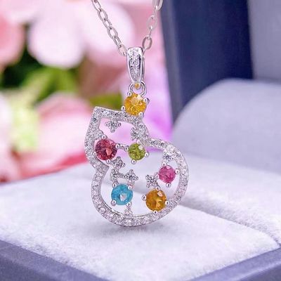 Ring, Necklace, Bracelet, New Leaf Bracelet 18K Gold Women's Candy Tourmaline Bracelet Colorful Gemstone Colorful Treasure Bracelet