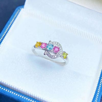 Ring, Necklace, Bracelet, New Leaf Bracelet 18K Gold Women's Candy Tourmaline Bracelet Colorful Gemstone Colorful Treasure Bracelet