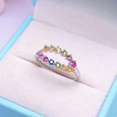 Ring, Necklace, Bracelet, New Leaf Bracelet 18K Gold Women's Candy Tourmaline Bracelet Colorful Gemstone Colorful Treasure Bracelet