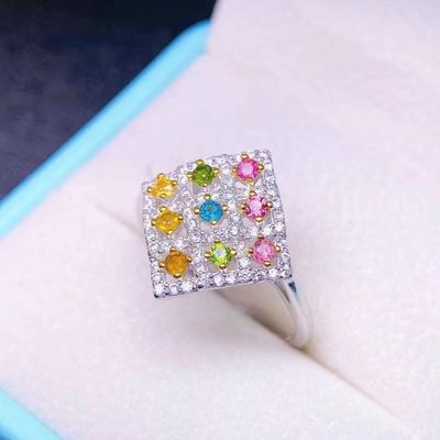 Ring, Necklace, Bracelet, New Leaf Bracelet 18K Gold Women's Candy Tourmaline Bracelet Colorful Gemstone Colorful Treasure Bracelet