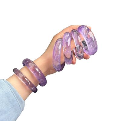 Natural Crystal Bracelet Natural Amethyst Bracelet Real Shot Chakra Crystal Energy Heart Charm Bracelet Handmade Jewelry for Women