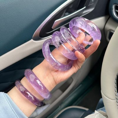 Natural Crystal Bracelet Natural Amethyst Bracelet Real Shot Chakra Crystal Energy Heart Charm Bracelet Handmade Jewelry for Women
