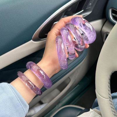 Natural Crystal Bracelet Natural Amethyst Bracelet Real Shot Chakra Crystal Energy Heart Charm Bracelet Handmade Jewelry for Women
