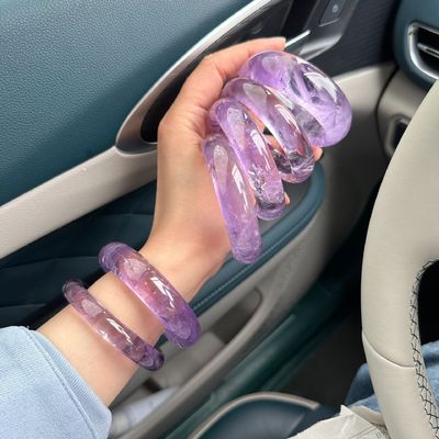 Natural Crystal Bracelet Natural Amethyst Bracelet Real Shot Chakra Crystal Energy Heart Charm Bracelet Handmade Jewelry for Women