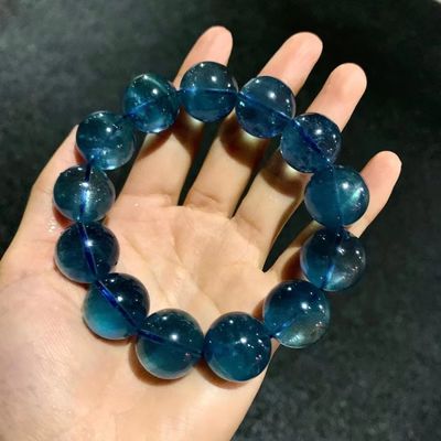 Fengshui enegy Natural stone Aquamarine Bracelet Pure Blue Devil Blue Aquamarine Bracelet Blue Gemstone Bracelet  Chakra Bracelets for Women Crystals and Healing Stones