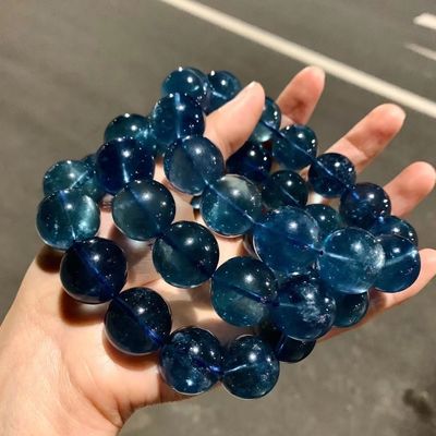Fengshui enegy Natural stone Aquamarine Bracelet Pure Blue Devil Blue Aquamarine Bracelet Blue Gemstone Bracelet  Chakra Bracelets for Women Crystals and Healing Stones