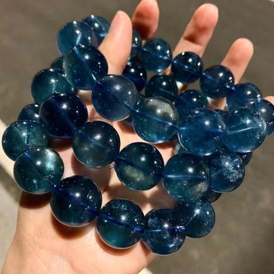 Fengshui enegy Natural stone Aquamarine Bracelet Pure Blue Devil Blue Aquamarine Bracelet Blue Gemstone Bracelet  Chakra Bracelets for Women Crystals and Healing Stones