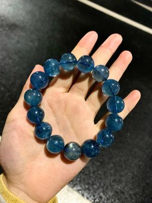 Fengshui enegy Natural stone Aquamarine Bracelet Pure Blue Devil Blue Aquamarine Bracelet Blue Gemstone Bracelet  Chakra Bracelets for Women Crystals and Healing Stones