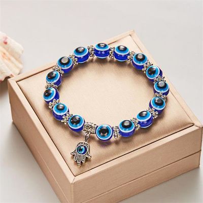 Evil Eye Bead Bracelet Meaning Beaded Black Beads Crystal Glass Gold Multicolored Evil Eye Bracelet Lucky Bracelet for Protection Blessing