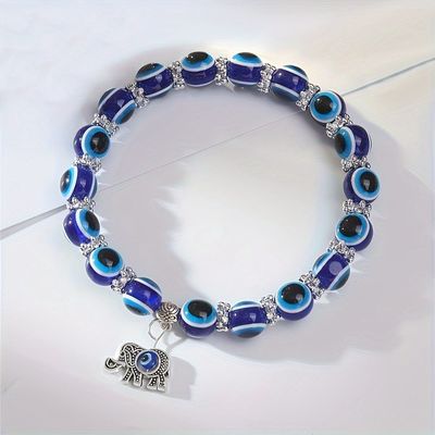 Evil Eye Bead Bracelet Meaning Beaded Black Beads Crystal Glass Gold Multicolored Evil Eye Bracelet Lucky Bracelet for Protection Blessing
