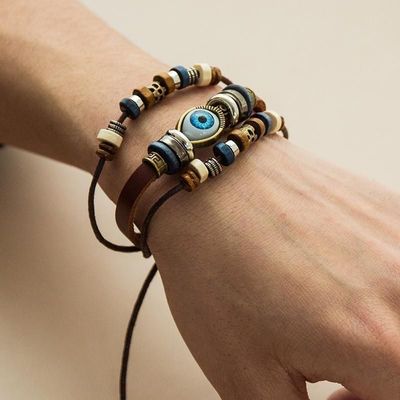 Evil Eye Bead Bracelet Meaning Beaded Black Beads Crystal Glass Gold Multicolored Evil Eye Bracelet Lucky Bracelet for Protection Blessing