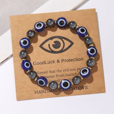 Evil Eye Bead Bracelet Meaning Beaded Black Beads Crystal Glass Gold Multicolored Evil Eye Bracelet Lucky Bracelet for Protection Blessing