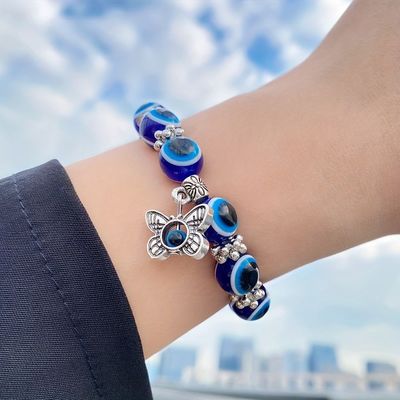 Evil Eye Bead Bracelet Meaning Beaded Black Beads Crystal Glass Gold Multicolored Evil Eye Bracelet Lucky Bracelet for Protection Blessing
