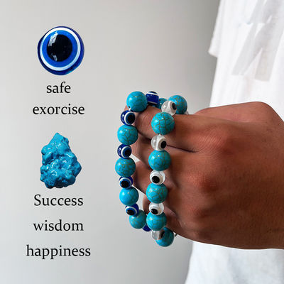Evil Eye Bead Bracelet Meaning Beaded Black Beads Crystal Glass Gold Multicolored Evil Eye Bracelet Lucky Bracelet for Protection Blessing