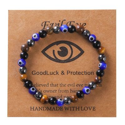 Evil Eye Bead Bracelet Meaning Beaded Black Beads Crystal Glass Gold Multicolored Evil Eye Bracelet Lucky Bracelet for Protection Blessing