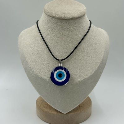 Evil Eye Necklace, Bracelet, Earring, Ring, Keychain & Hamsa Hand Pendant - Turkish Protection Jewelry Set Evil Eye Pendant Necklace Glass Leather Rope Chain Turkish Protect