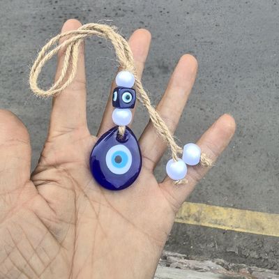 Evil Eye Necklace, Bracelet, Earring, Ring, Keychain & Hamsa Hand Pendant - Turkish Protection Jewelry Set Evil Eye Pendant Necklace Glass Leather Rope Chain Turkish Protect