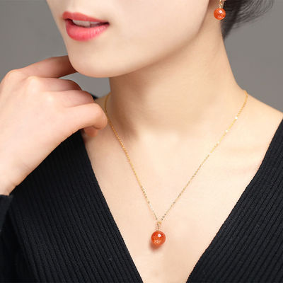 Purify And Renew Energy To Protect Good Luck And Feng Shui Natural Pigeon Blood Red High Quality Natural Strawberry Crystal Necklace Clavicle Chain