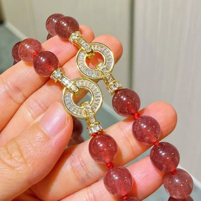Purify And Renew Energy To Protect Good Luck And Feng Shui Natural Pigeon Blood Red High Quality Natural Strawberry Crystal Necklace Clavicle Chain