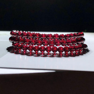 Natural Purple Garnet Multi-Circle Bracelet Simple Personality Trendy Women'S Versatile Purple Garnet Three-Circle Bracelet