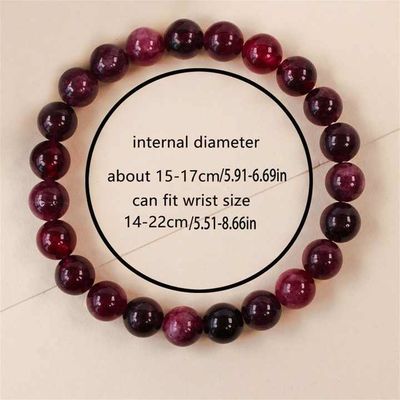 Bead Bracelet, Natural Garnet Geometric Fashion Original Stone Bead Bracelet, Men'S And Women'S Fashion Charm Bracelet Gift
