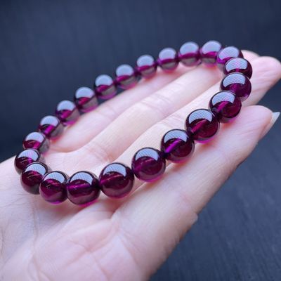 Bead Bracelet, Natural Garnet Geometric Fashion Original Stone Bead Bracelet, Men'S And Women'S Fashion Charm Bracelet Gift