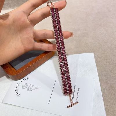 Feng Shui Purification JINGHUA Energy Protection Fortune New S925 Silver Plated Inlaid Magnesium Aluminum Garnet Bracelet