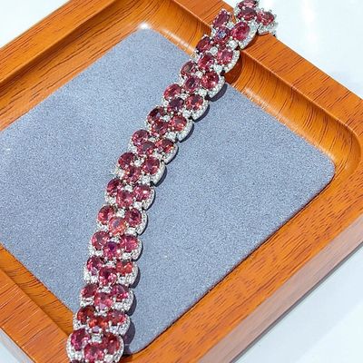 Feng Shui Purification JINGHUA Energy Protection Fortune New S925 Silver Plated Inlaid Magnesium Aluminum Garnet Bracelet