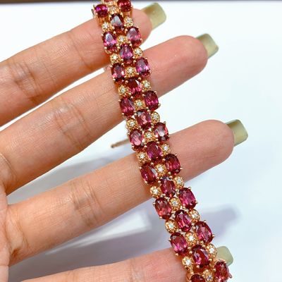 Feng Shui Purification JINGHUA Energy Protection Fortune New S925 Silver Plated Inlaid Magnesium Aluminum Garnet Bracelet