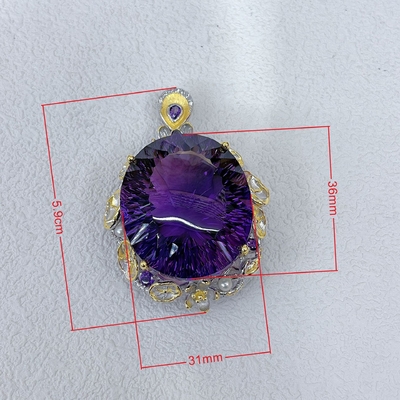 Feng Shui High-End Luxury New Product S925 Silver Plated With Platinum Inlaid Topaz Horse Eye Pendant