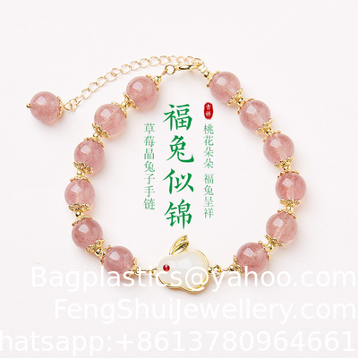 Good price Jade Rabbit Amethyst Bracelet For Women Anxiety Amethyst Beaded Bracelets Butterfly Charms Healing Stone Layered Bracelet Gifts For Women online