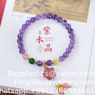 Good price Amethyst Bracelet For Women 8mm Handmade Adjustable Amethyst Crystal Bracelet Natural Stone Purple Beaded Bracelet Healing Crystal Bracelets Amethyst Jewelry For Women online