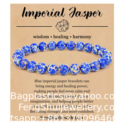 Ein guter Preis. Naturstein-Armbänder für Frauen Männer 8mm runde Kristall-Semi-Edelstein-Gemstein-Perlen-Stretch-Armbänder Online