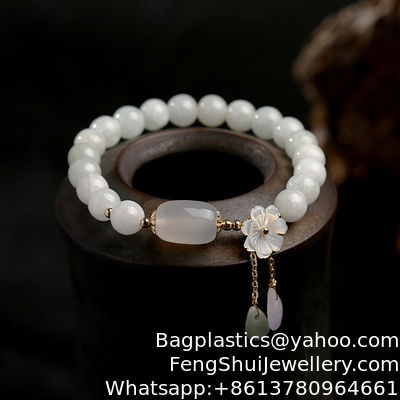 Bon prix Élastique Naturel Véritable Bracelet à Perles de Jade Nouveaux Produits Bracelet de Jade Naturel Bracelet de Jade de pierre de Jade Bracelet de pierre de Jade Naturelle Bracelet d' Agate Bracelet de femme en ligne